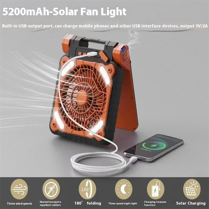 Outdoor Solar Fan Light